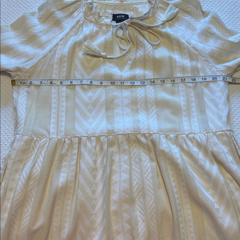 Anthropologie Maeve Dominique Tunic Dress Creme White size Medium Petite - Picture 7 of 11